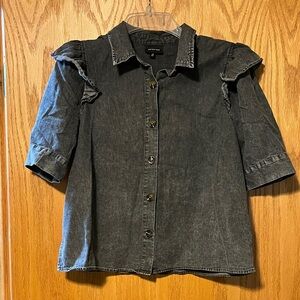 Who What Wear Charcoal Denim Shirt